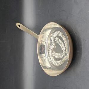 Vintage Decorative Copper and Brass Sauté Pan with Repousse Heart Design